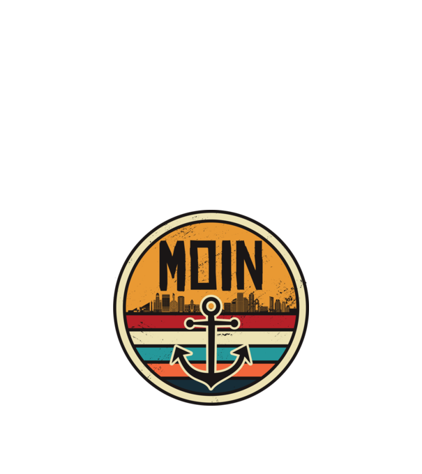 Ancoră Moin model negru pe tricou