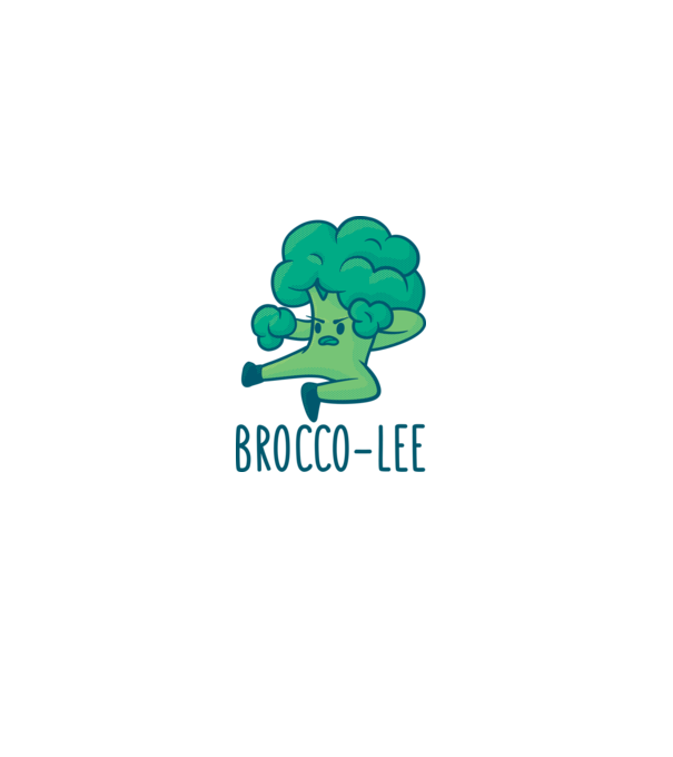 Brocco-Lee - Broccoli Karate model alb pe tricou