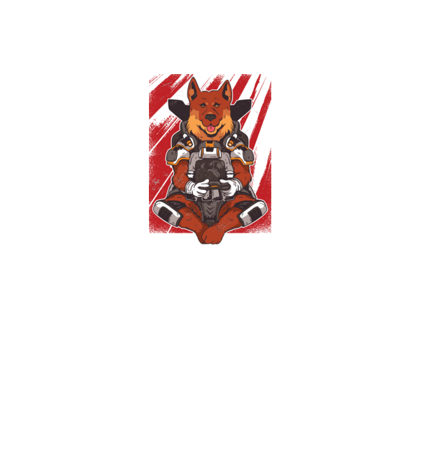 Gamer Ciobănesc german Apex model gri pe tricou