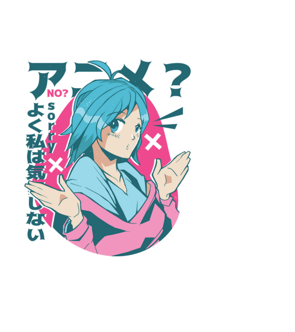 Tricou Anime model albastru deschis pe tricou