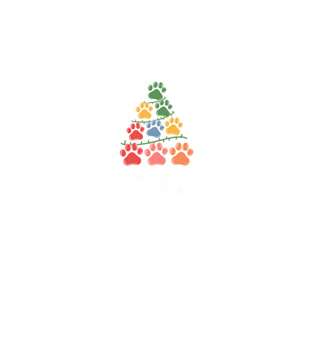 Merry Christmas Paws Negru model negru pe tricou