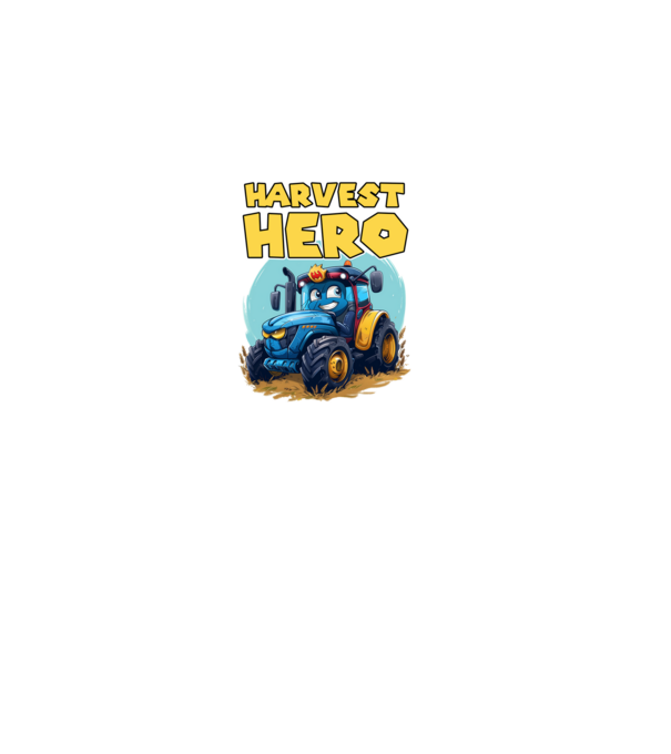 Harvest Hero Tractor model negru pe tricou
