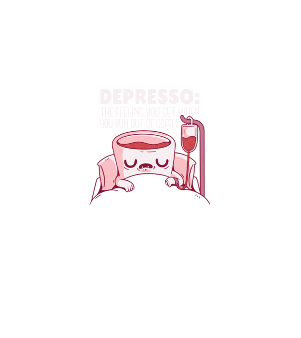 Depresso - Sentimentul când rămâi fără cafea model albastru deschis pe tricou