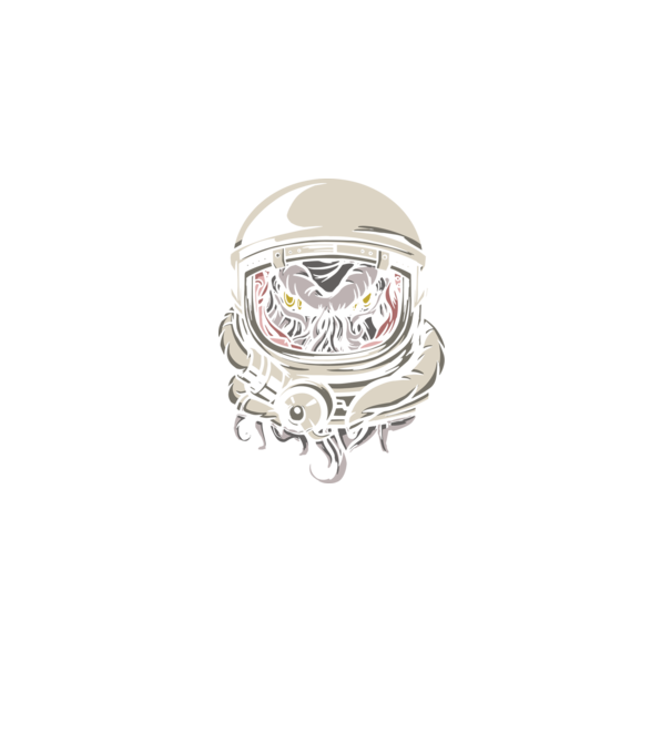 Cthulhu Astronaut model negru pe tricou