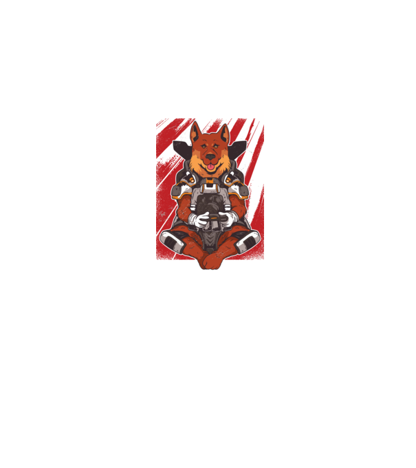 Gamer Ciobănesc german Apex model gri pe tricou