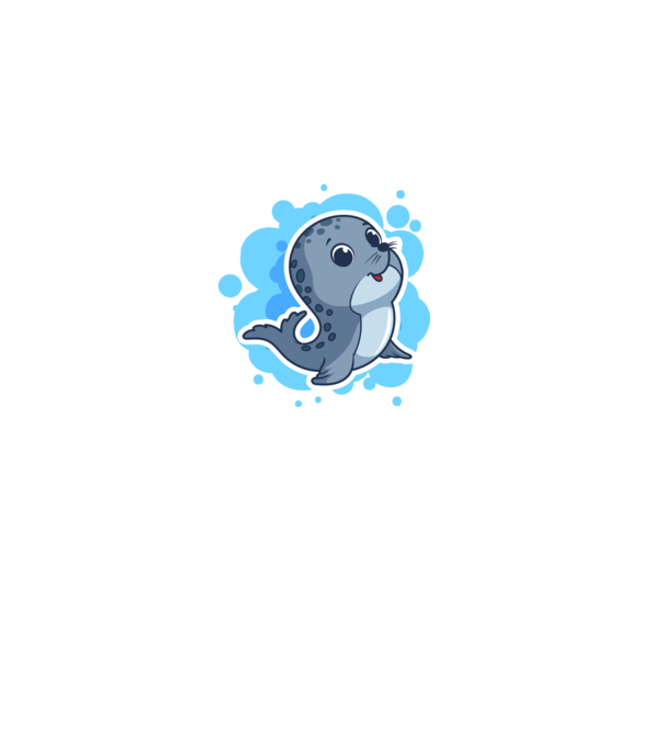 Sea Lion - Focă drăguță model negru pe tricou