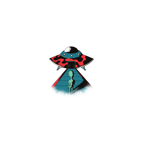 Alien Ufo model negru pe tricou