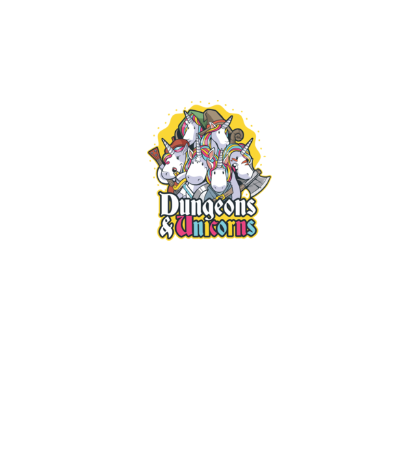 Dungeons and Unicorns model albastru închis pe tricou