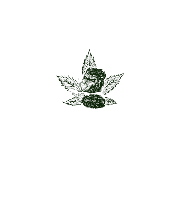GORILĂ cannabis model alb pe tricou