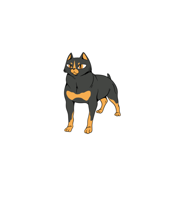 Rottweiler pisică model nisipiu pe tricou