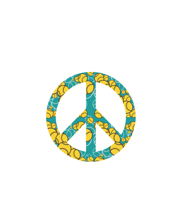 Simbol Baseball Peace model negru pe tricou