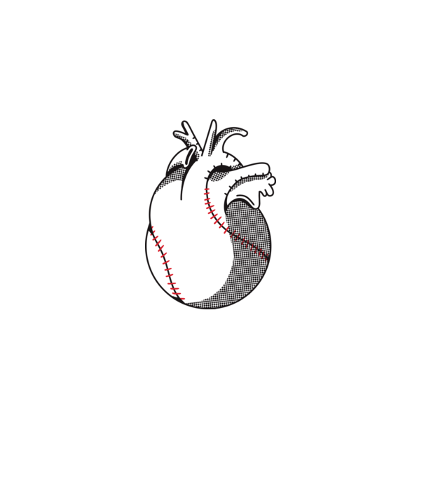 Inimă Baseball model albastru deschis pe tricou