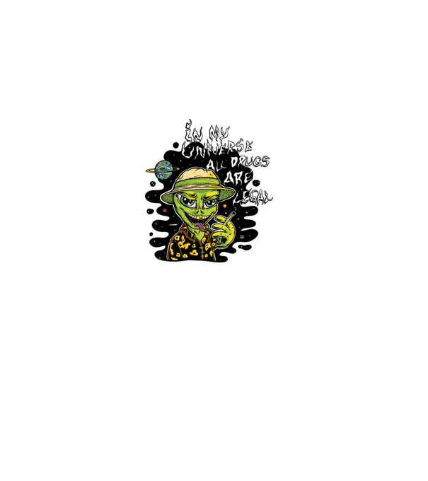Alien drogat model nisipiu pe tricou