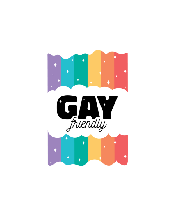 Gay friendly model alb pe tricou