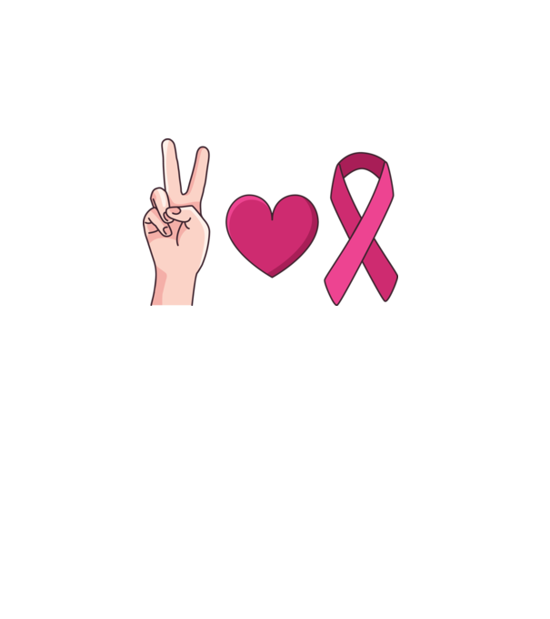 Peace Love lupta împotriva cancerului de sân model alb pe tricou