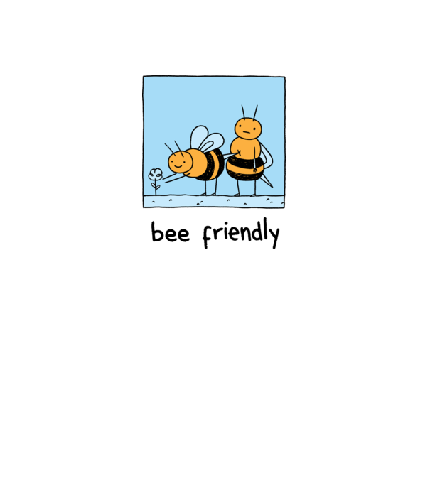 Bee friendly model alb pe tricou