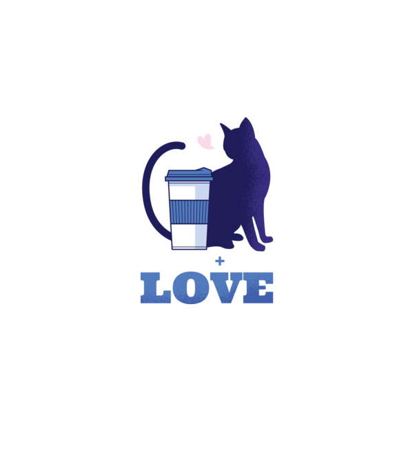 Cafea + Pisici = dragoste model negru pe tricou