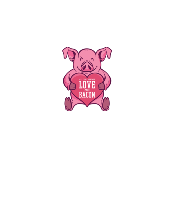 All you need is love and bacon model negru pe tricou