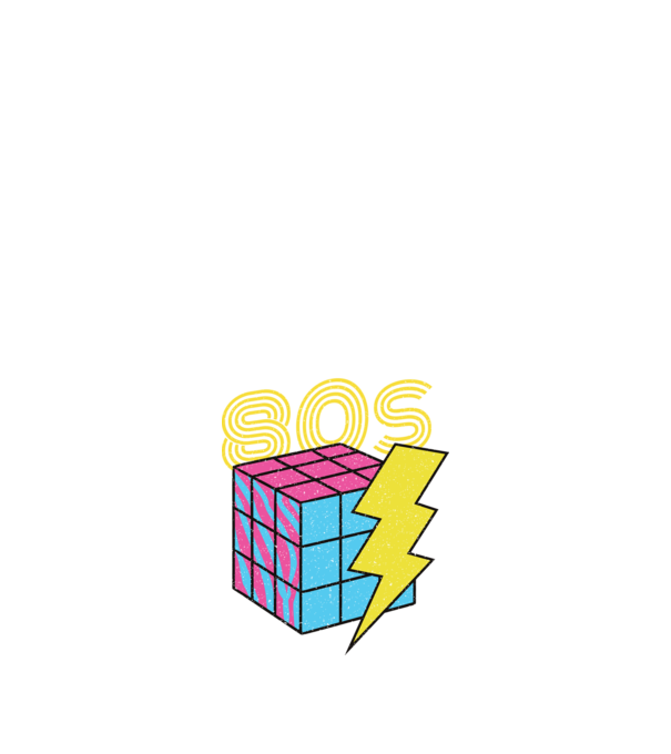 I love the 80s Cub Rubik model negru pe tricou
