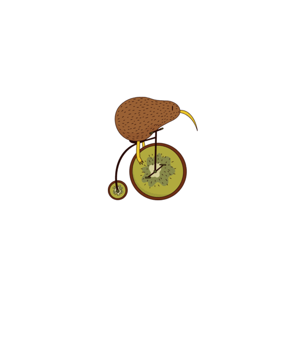 Bicicletă Kiwi model alb pe tricou