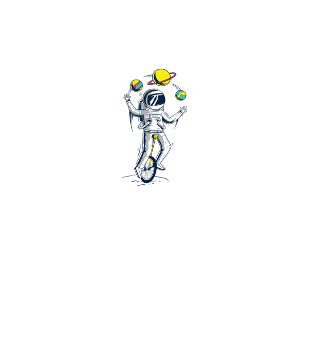 Jongler Astronaut model gri pe tricou