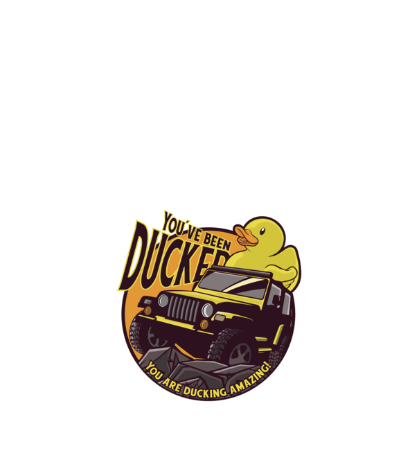'You''ve been ducked - Off road SUV' model negru pe tricou