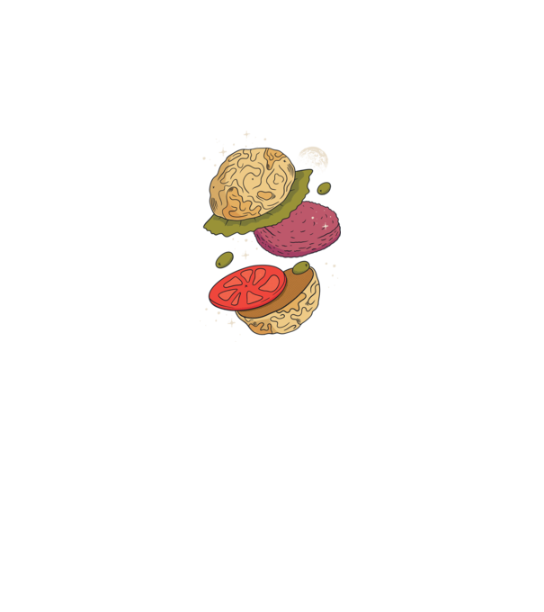 Burger lună model negru pe tricou