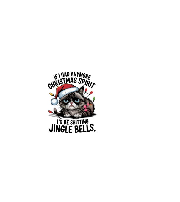 Christmas Spirit Grumpy Cat Alb model alb pe tricou