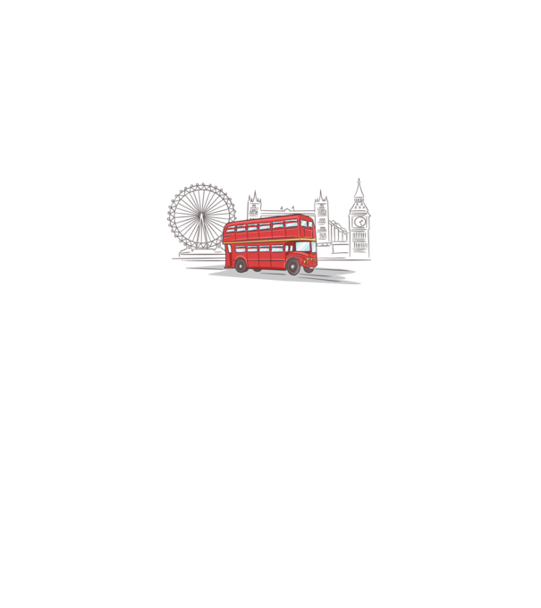 London Bus model alb pe tricou