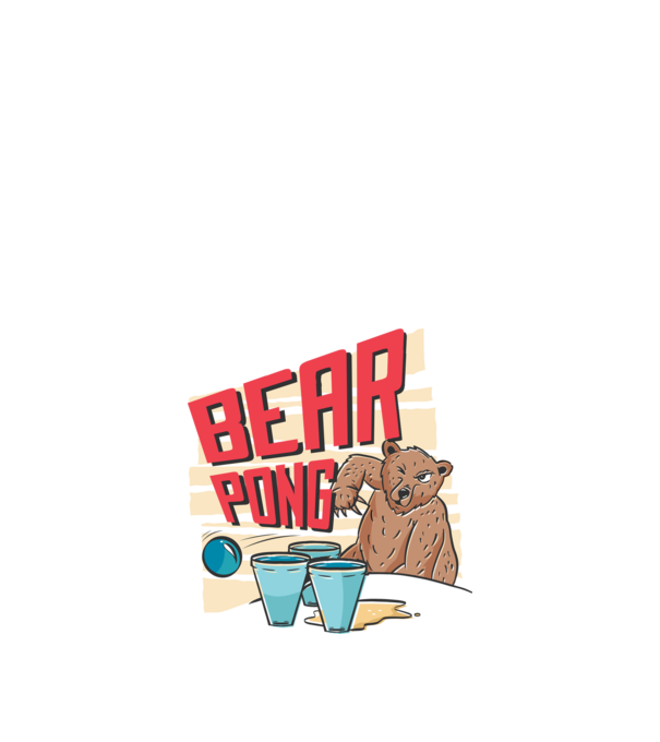 Bear Pong model negru pe tricou
