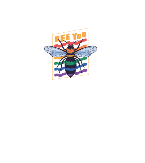 Bee You Pride model negru pe tricou