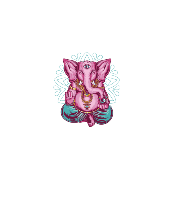 Elefant făcând meditație Dharma model negru pe tricou