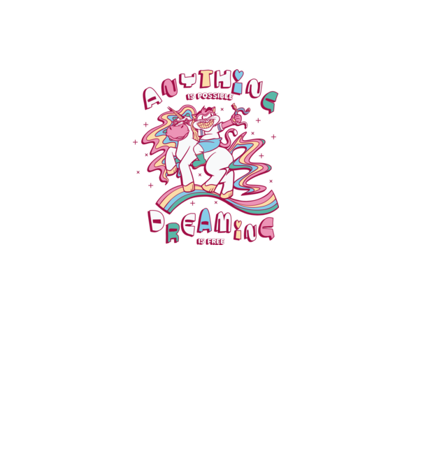Orice este posibil Unicorn model alb pe tricou