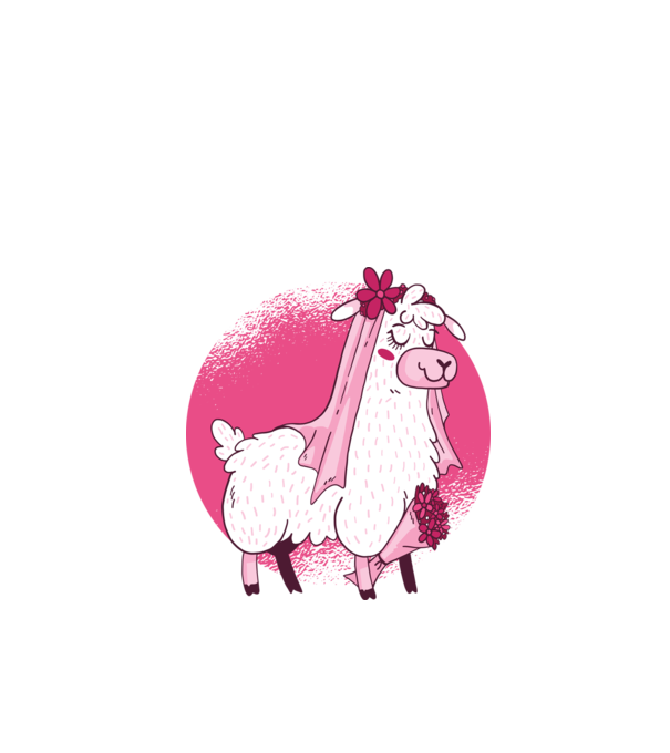 Mireasa Llama pentru petrecerea burlăcițelor model alb pe tricou