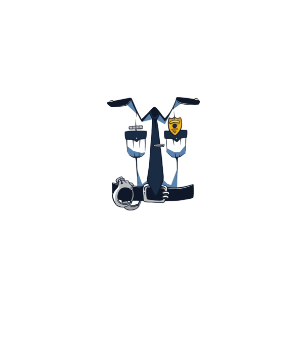 Costum de polițist pentru Halloween model turcoaz pe tricou