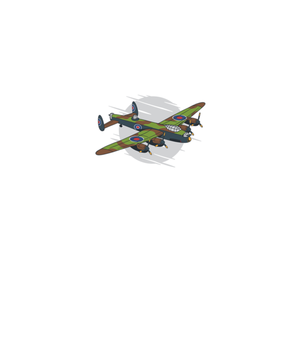 Avion bombardier Lancaster model negru pe tricou