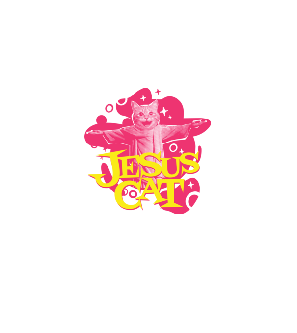 Jesus Cat model mov pe tricou