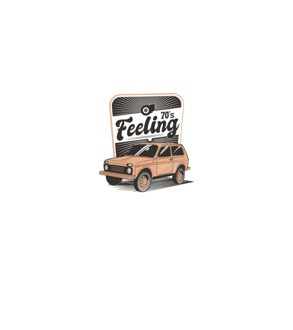 Mașină Retro anii 70 Lada Niva model turcoaz pe tricou