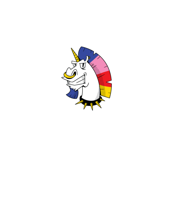 Punk unicorn model gri pe tricou