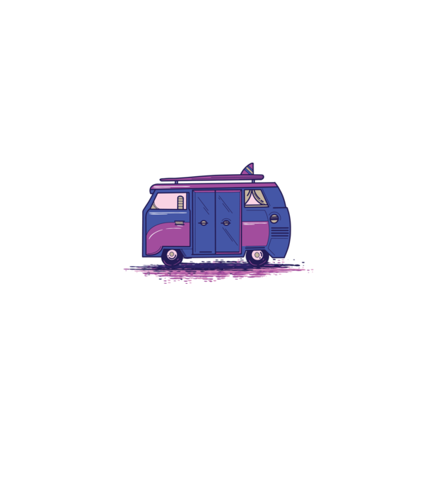 Mașină de camping model alb pe tricou