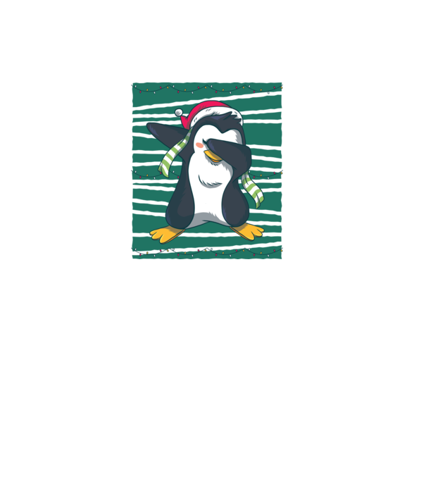 Pinguin DAB Crăciun model alb pe tricou