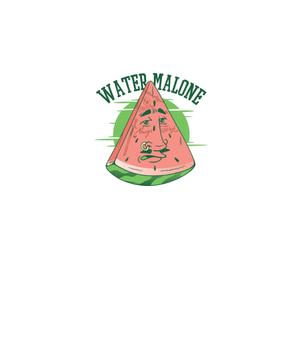 Water Malone model alb pe tricou