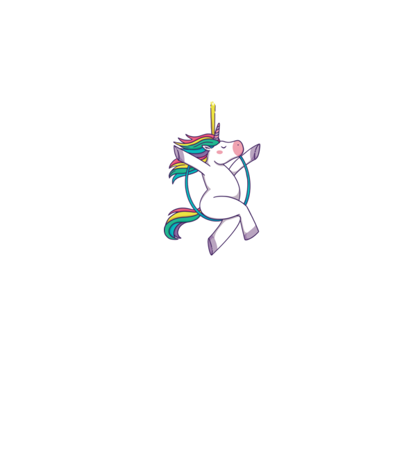 Unicorn pe cerc model alb pe tricou