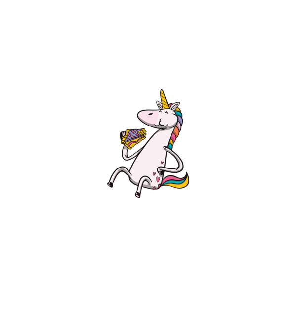 Unicorn cu prăjitură model alb pe tricou