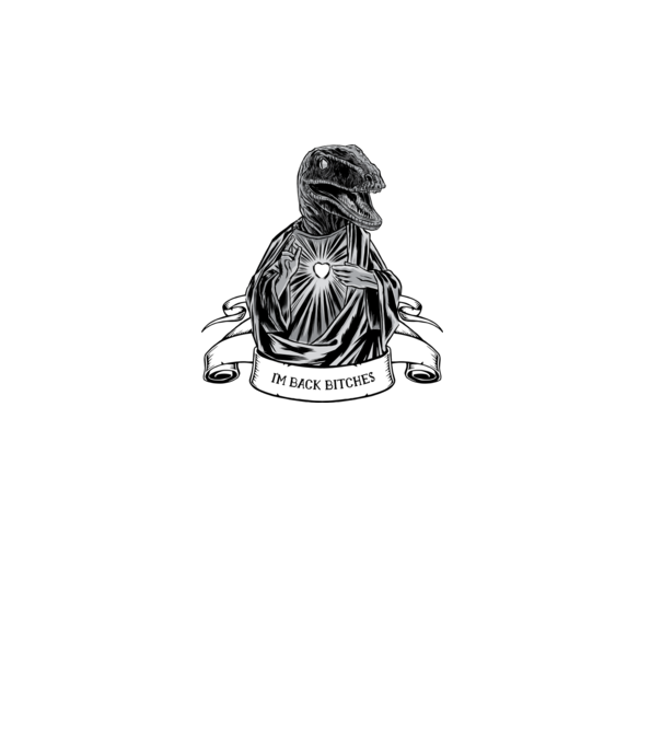 Iisus Raptor Dinozaur model turcoaz pe tricou