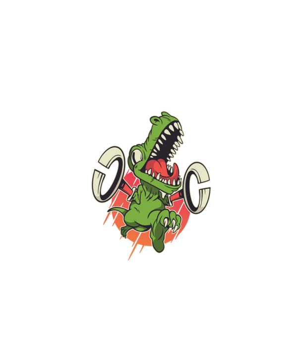 Dinozaur T-rex model verde de măr pe tricou