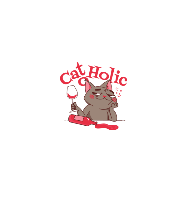 Catoholic - iubitor de pisici model alb pe tricou