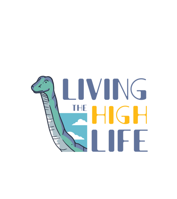 Living the High Life Dinosaur model negru pe tricou