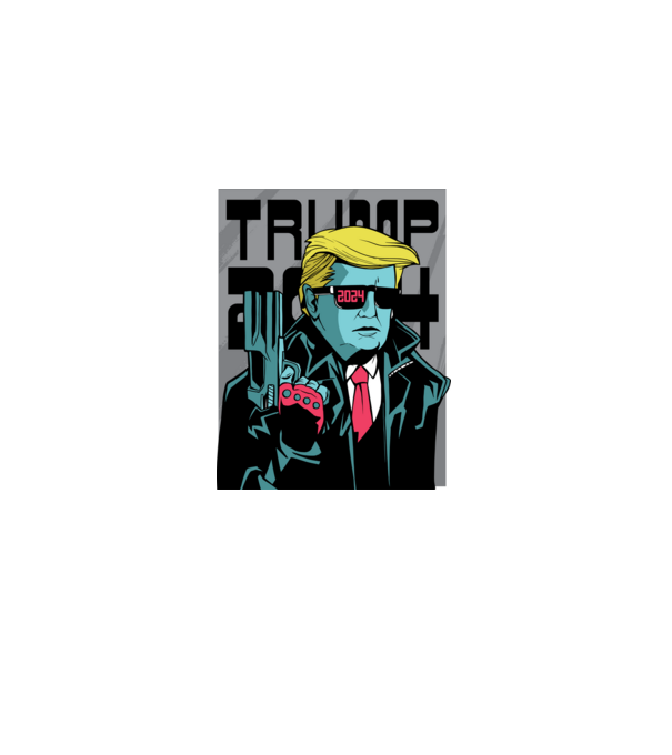 Trump Terminator 2024 model negru pe tricou
