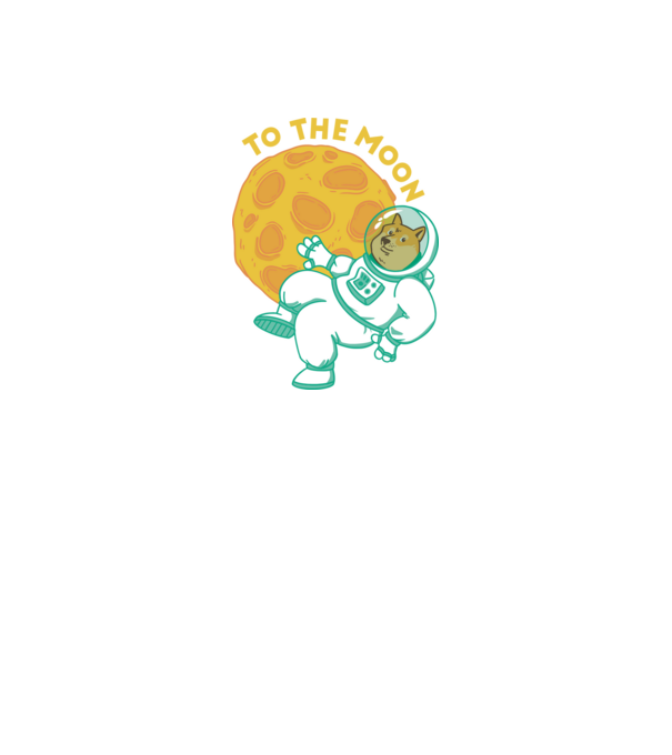 Dogecoin to the moon model negru pe tricou